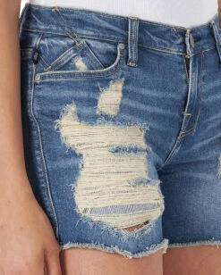 Wrangler Women's Denim Rx Fever Hula Stretch 4.5" Shorts -Ladies Western Cowboy Shop WRA202303 0004 RFA1405 BD02 RWBD PRD